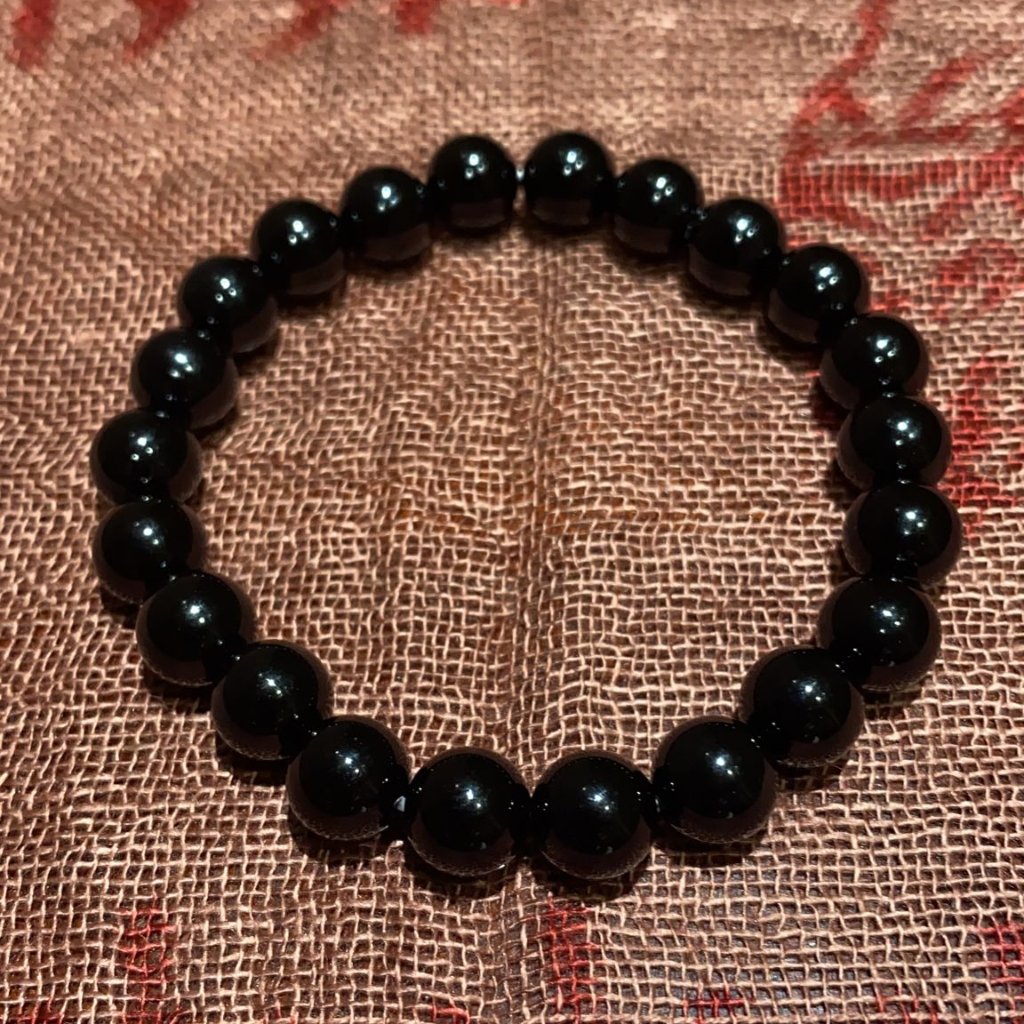 8mm Onyx Bead Bracelet